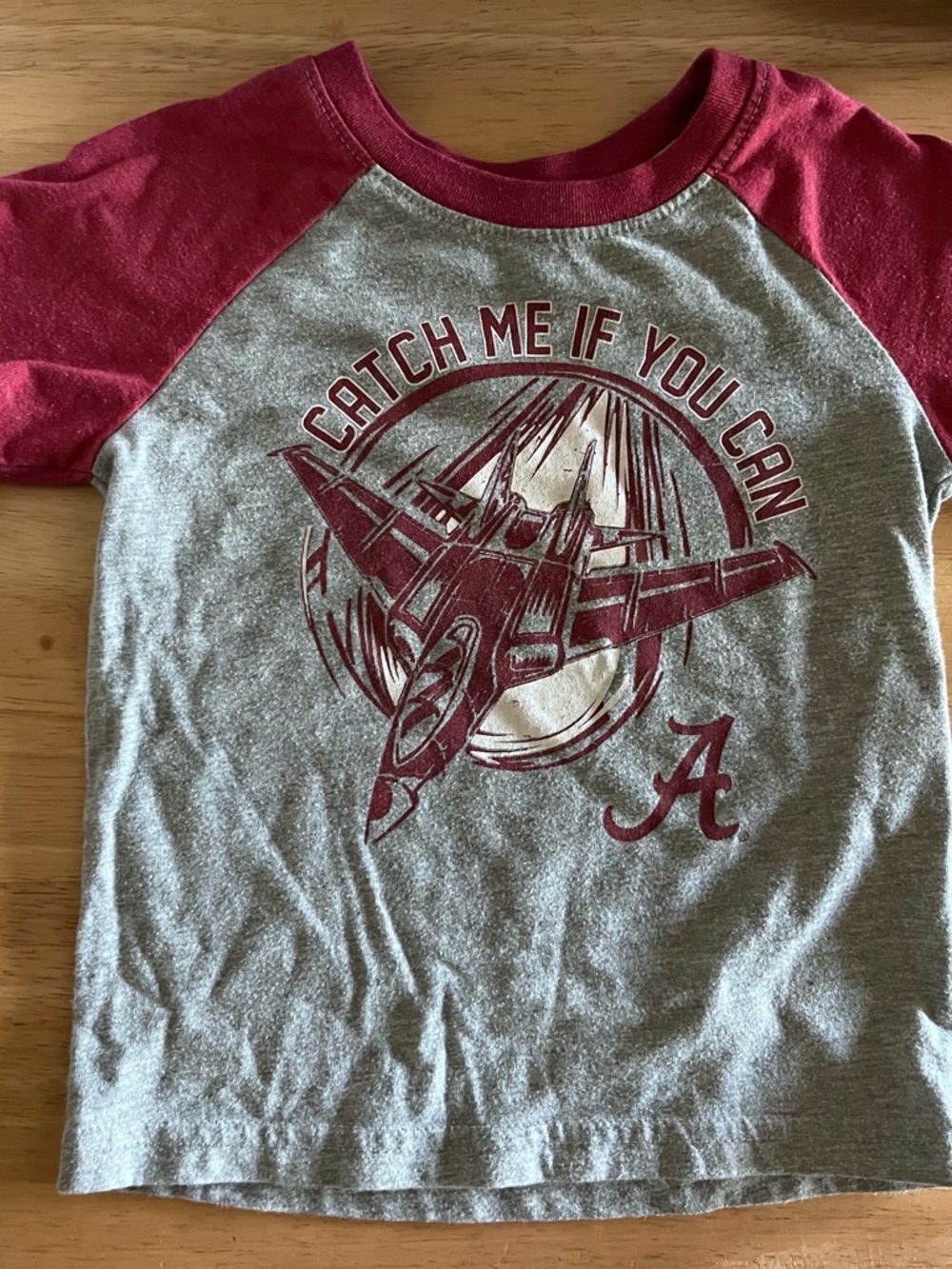 Colosseum Gray & Maroon Raglan Tee with Jet Graphic Alabama